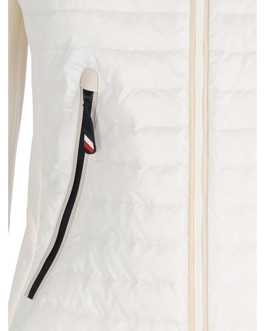 Cardigan Imbottito Zip di 3 MONCLER GRENOBLE in White