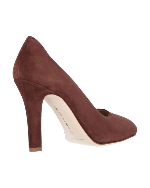 Manolo Blahnik Purple Suede Pumps