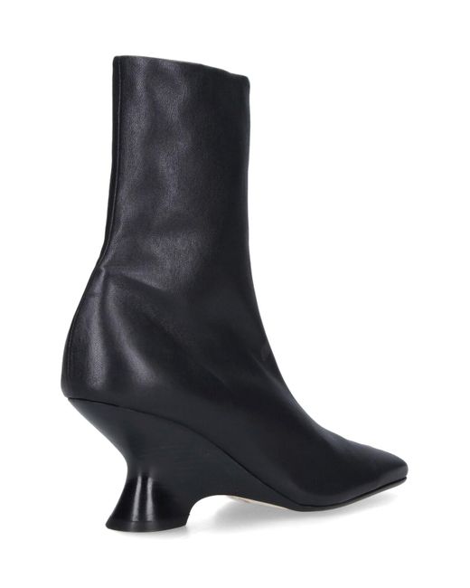 Stivaletti In Pelle di Dries Van Noten in Black