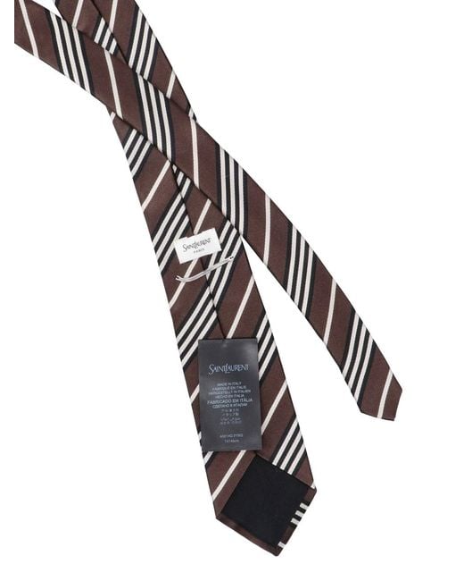Saint Laurent White Silk Tie for men