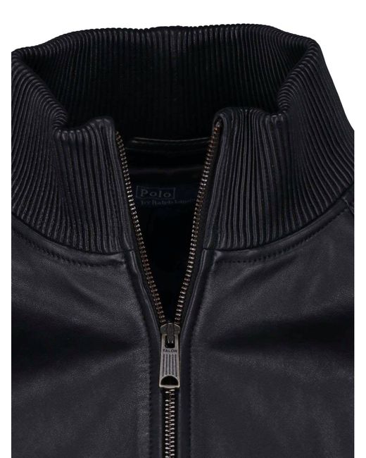 Polo Ralph Lauren Black Sheep Leather Bomber Jacket