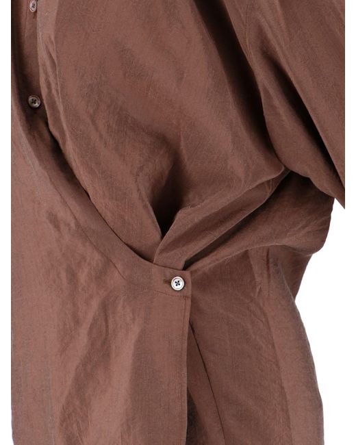 Camicia Drappeggiata di Lemaire in Brown