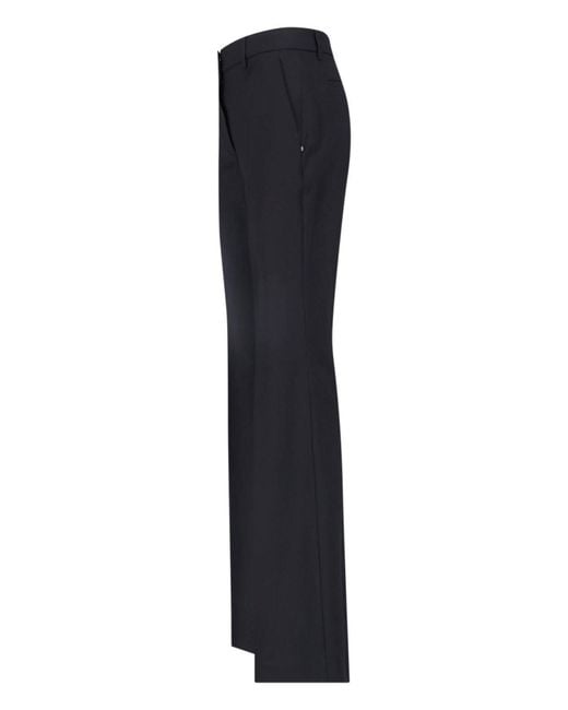 Sportmax Blue Flared Virgin Wool Pants