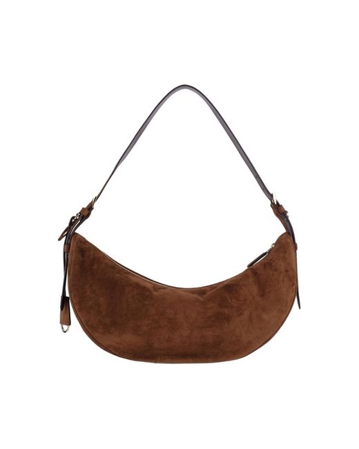 Prada Brown Demi-Lune' Large Shoulder Bag
