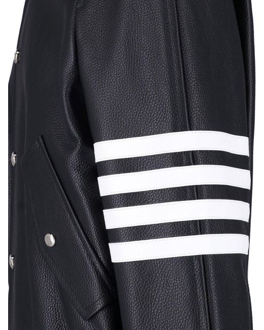 Thom Browne Black Leather Blouson for men