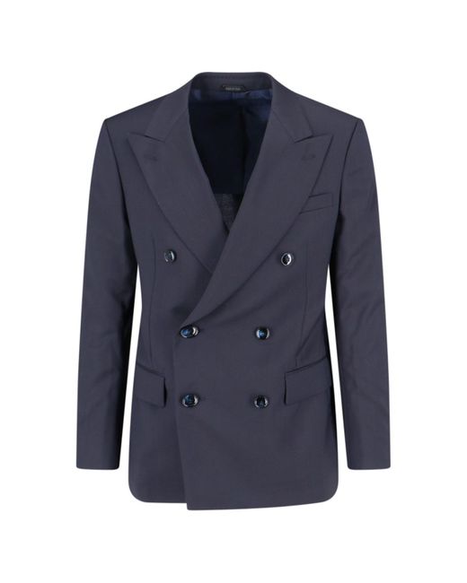Giorgio Armani Blue Virgin Wool Blazer for men