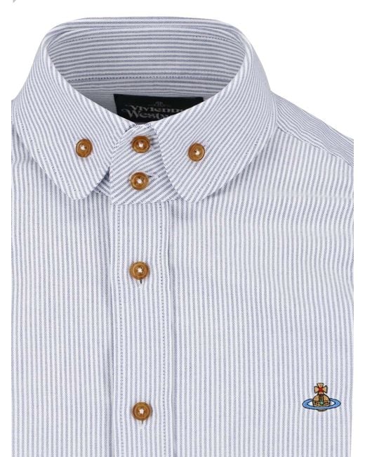 Vivienne Westwood Blue Shirt "Two Button Krall" for men
