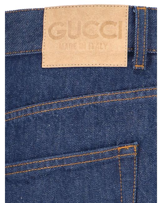 Jeans Slim Dettaglio Morsetto di Gucci in Blue da Uomo