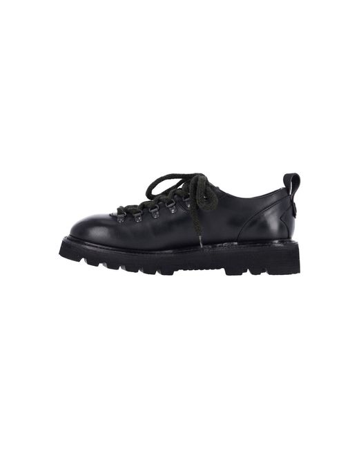 Premiata Black Leather Derby Shoes for men