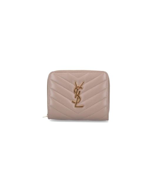 Saint Laurent Pink 'cassandre' Zip Wallet