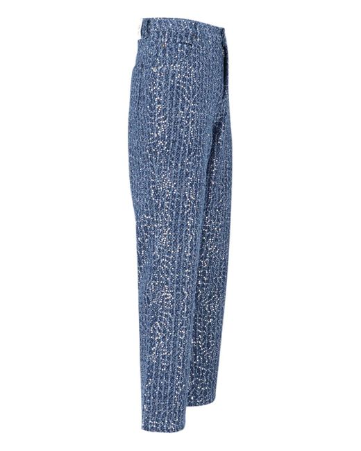 Charles Jeffrey Blue Sequin Jeans for men