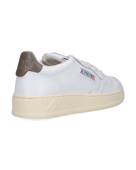 Autry White Leather Low-Top Sneakers
