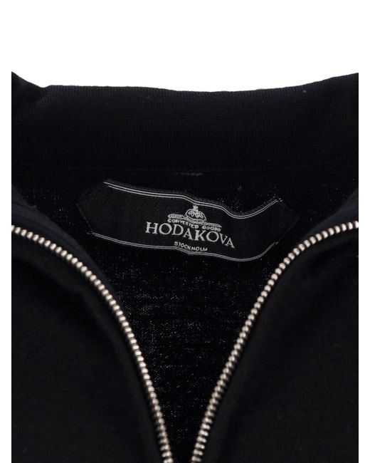 HODAKOVA Black High Neck Zip Sweater