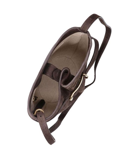 Liffner White Bucket Bag "Belted"