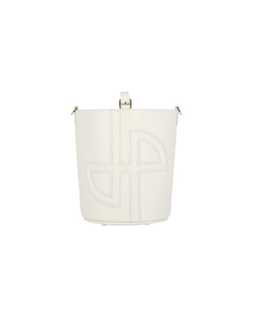 Patou White Logo-Embossed Bucket Bag