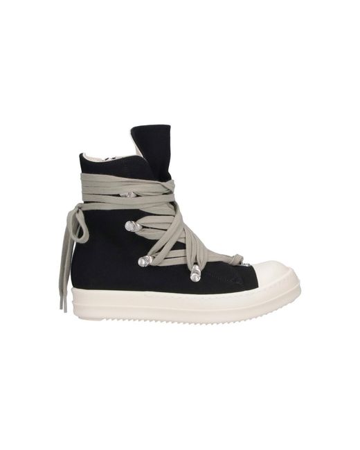 Rick Owens Black High-Top Sneakers "Megalace"