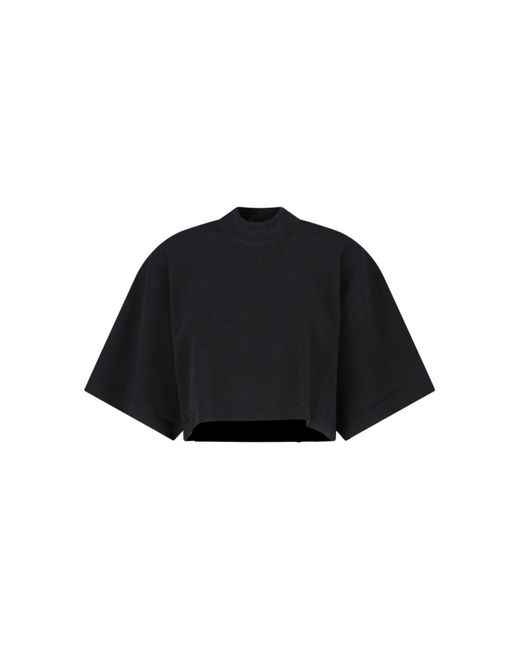 Alaïa Black Cotton And Wool Blend Crop Sweater