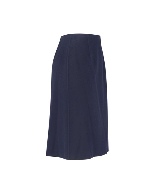 Loro Piana Blue 'Vivian' Cashmere Midi Skirt