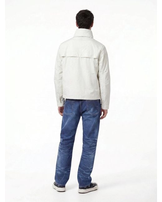 Junya Watanabe Blue Patchwork Distressed Straight Leg Jeans for men