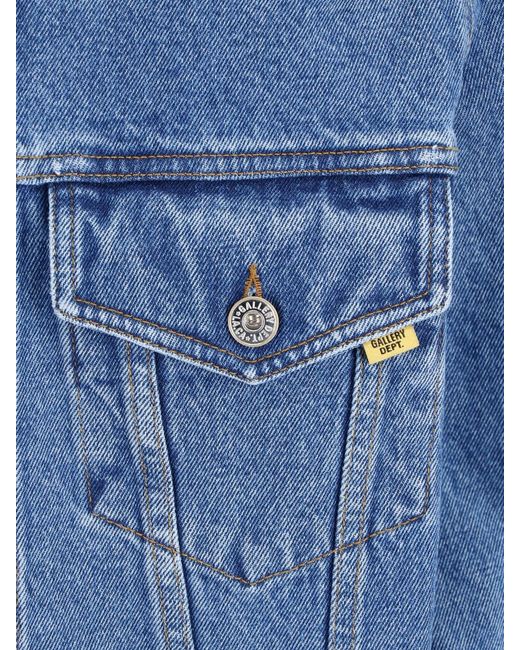 GALLERY DEPT. Blue Worn-Wash Logo Denim Jacket for men