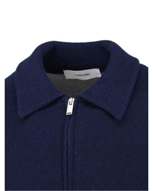 Giacca Zip In Lana di Lardini in Blue da Uomo