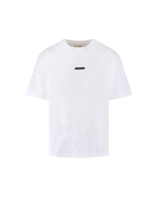 Fear Of God White "Essentials" Logo T-Shirt for men