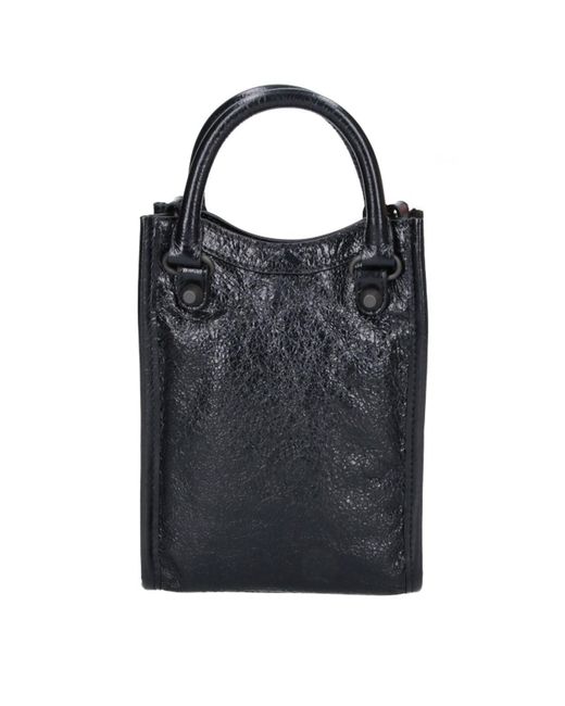 Balenciaga Black Phone Pouch Tote “Le City”