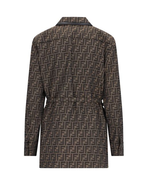 Fendi Gray Belt Detail Jacket