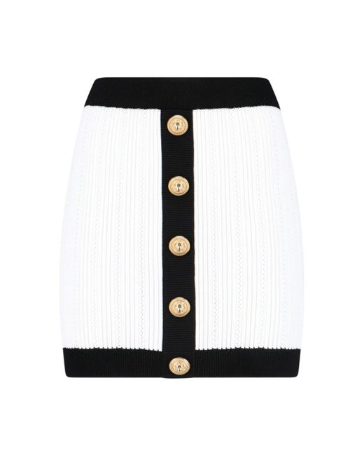 Gonna Mini In Misto Viscosa di Balmain in Black
