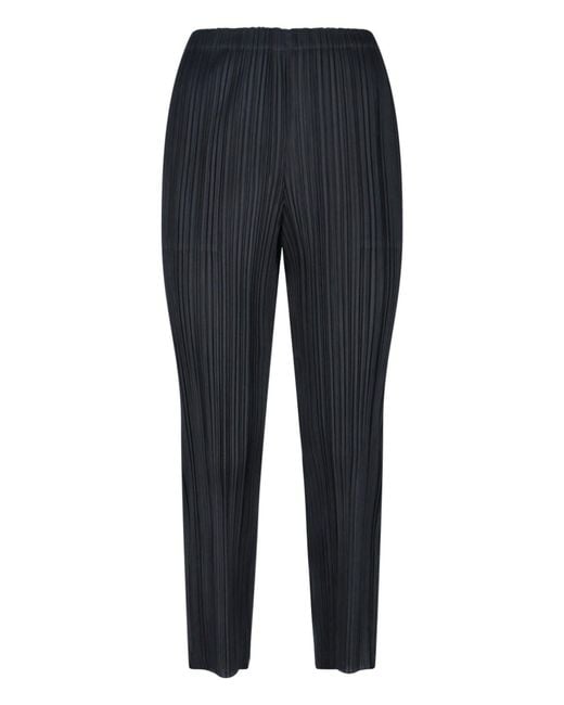 Pleats Please Issey Miyake Blue Trousers Polyester