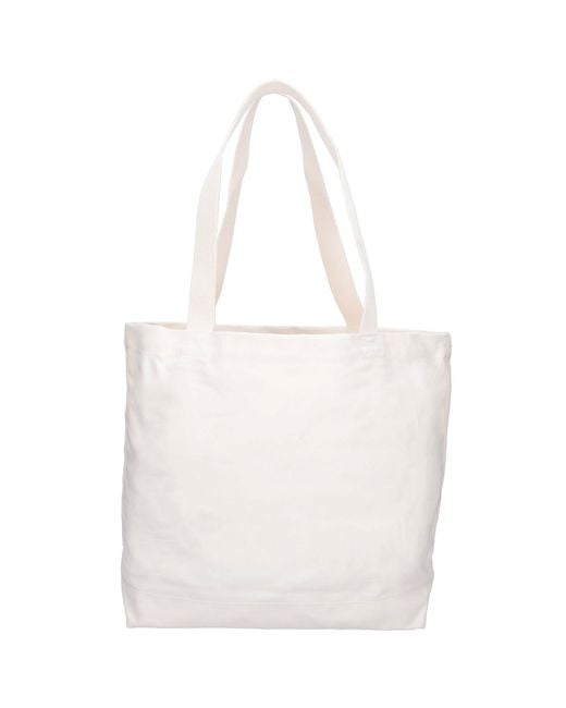 Maison Kitsuné White 100% Cotton Tote Bag for men