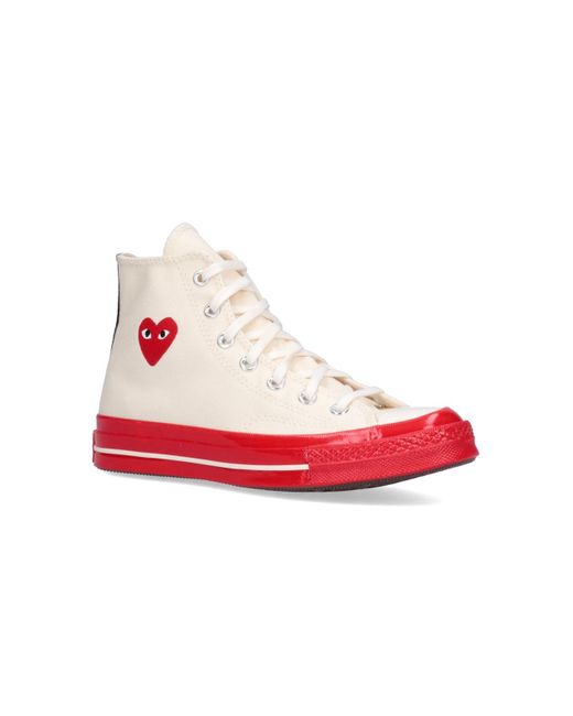 COMME DES GARÇONS PLAY Red X Converse 'chuck 70' High Top Sneakers