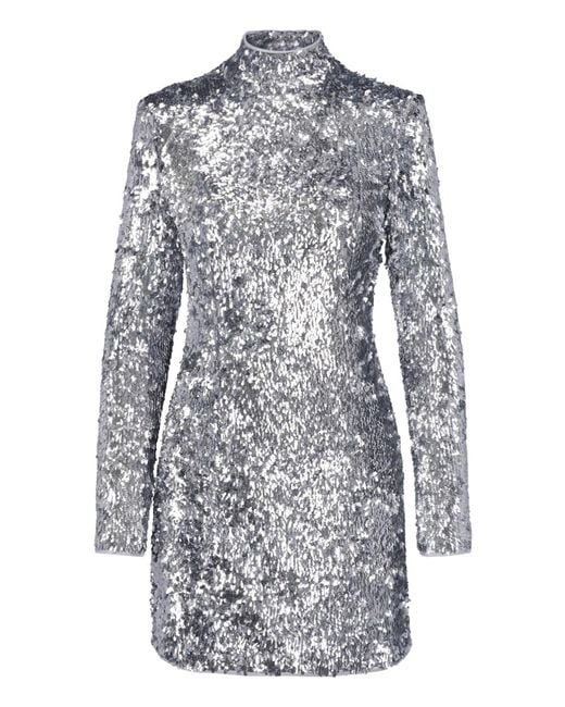 Balmain Blue Mini Sequins Dress