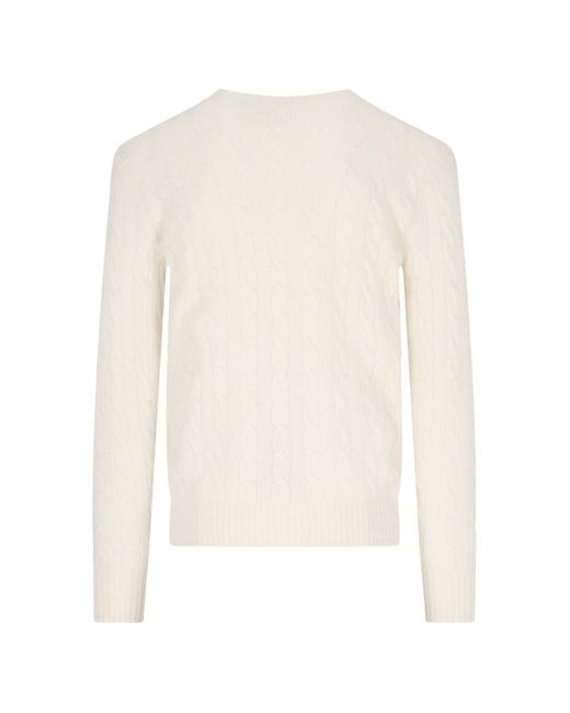Polo Ralph Lauren White Plaited Sweater for men