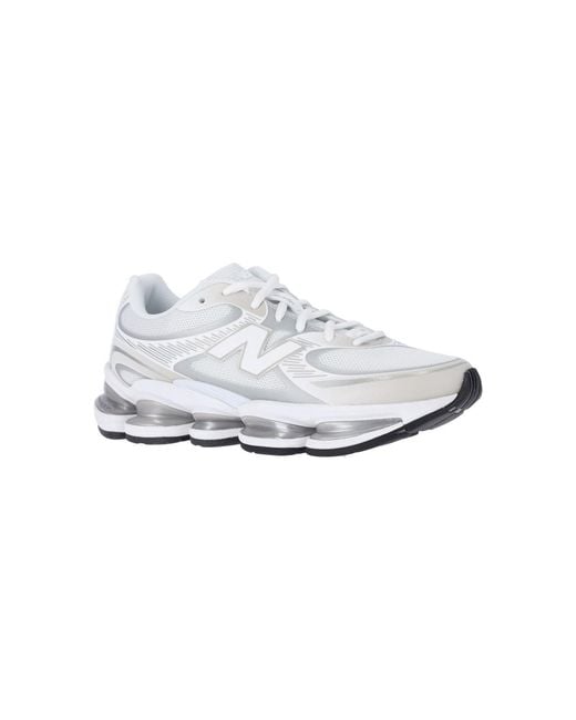 New Balance White Mesh Sneakers