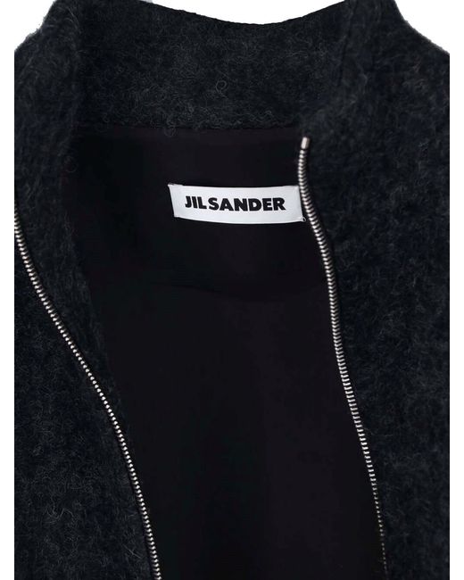Jil Sander Blue Wool Zip Jacket for men
