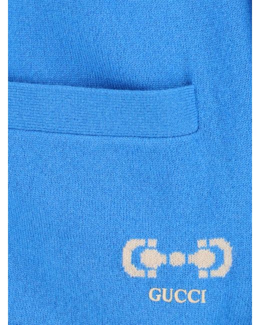 Gucci Blue Cashmere Knit Cardigan for men