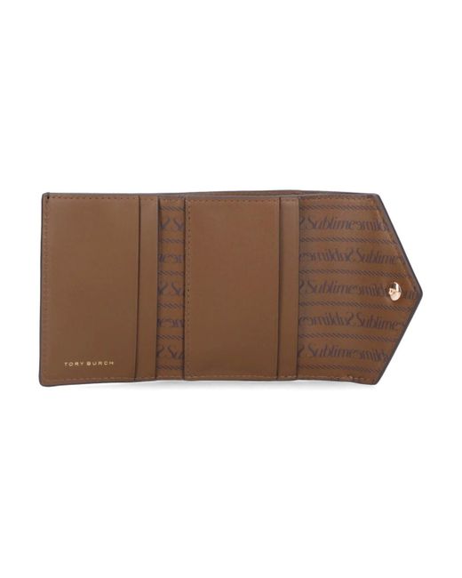Portafoglio Piccolo A Libro "T Monogram" di Tory Burch in White
