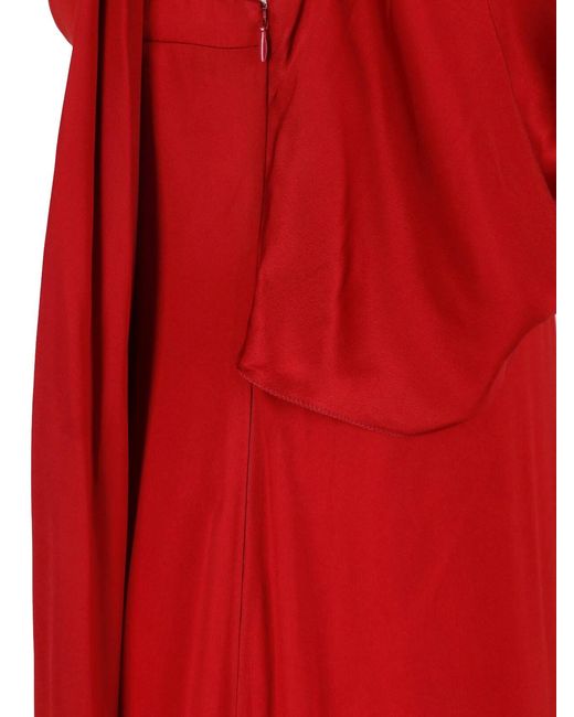 Maison Margiela Red Draped Maxi Dress