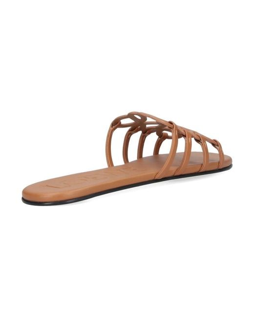 Loewe White Sandals "Anagram Petal"