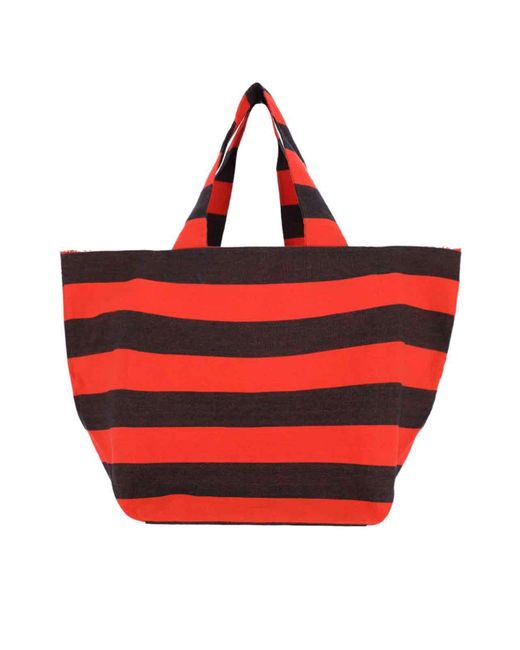 Borsa Tote A Righe di Daniela Gregis in Red
