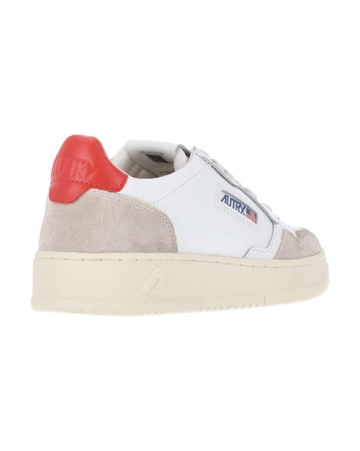 Autry White Leather & Suede Sneakers With Towel Lining for men