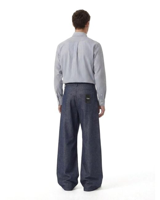 Fendi Gray Button-Down Shirt for men