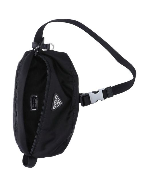 Prada Black Logo Waist Bag for men