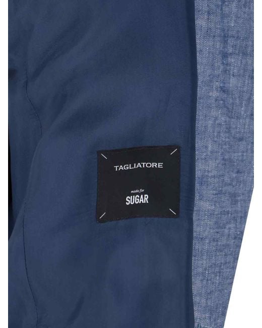 Tagliatore Blue Double-Breasted Blazer