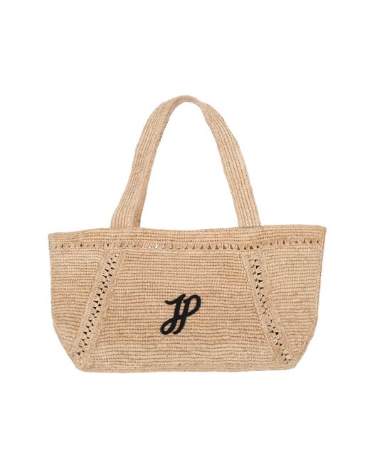 Borsa Tote Grande A Trapezio di Patou in Natural