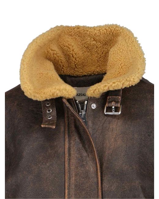 Khaite Brown Jackets Lamb Leather