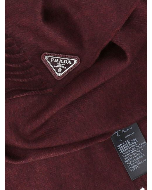 Sciarpa In Seta E Cashmere di Prada in Purple da Uomo