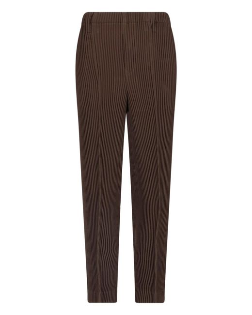 HOMME PLISSÉ Brown Sweatpants “Tuxedo Pleats” for men