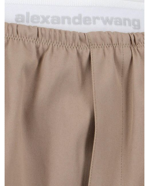 Alexander Wang Natural Cotton Trousers, Taupe, Mid-Rise